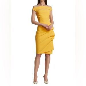 Chiara Boni Melania Off Shoulder Cut Out Dress Yellow Women's Size 52